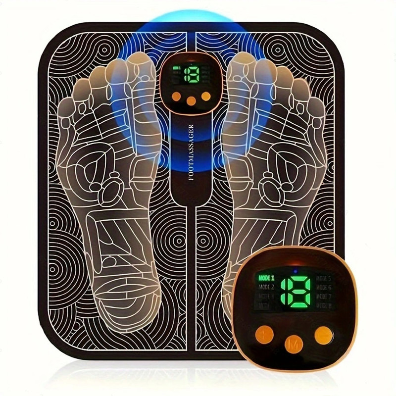 Back Massager & Legs Massager Pad, EMS Foot Massager for Muscle Relaxation, LCD Display Screen with Remote Control