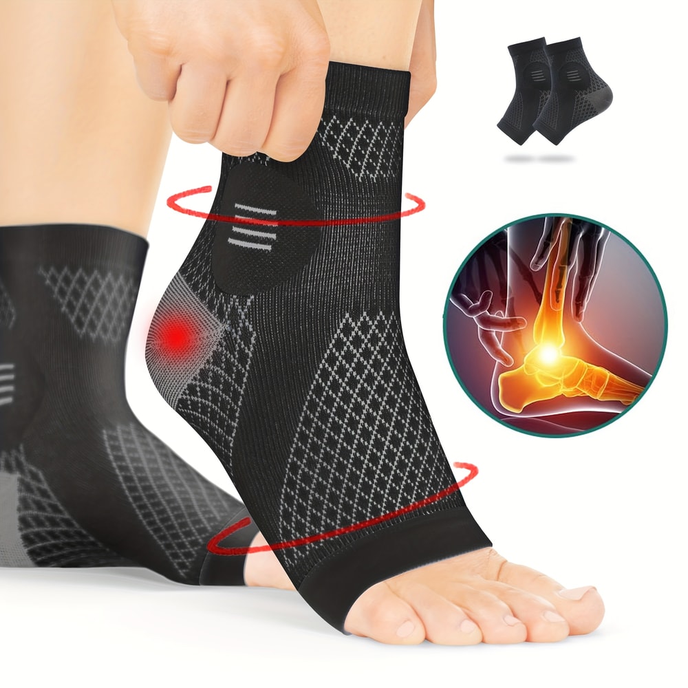 Compression Foot Sleeves With Arch Support Ankle Compression Socks OpenToe Neuropathy Socks 0