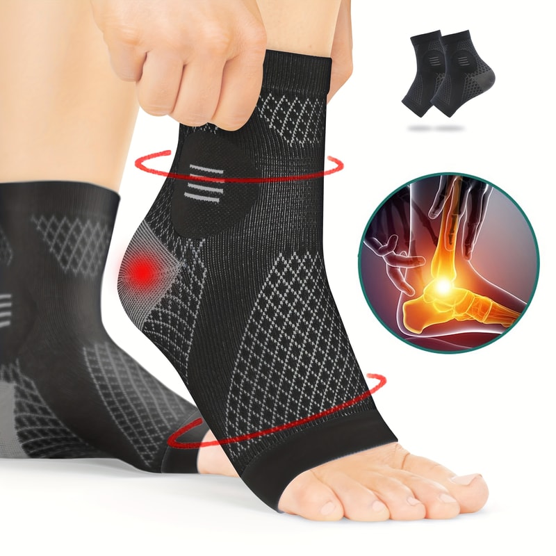 Compression Foot Sleeves With Arch Support Ankle Compression Socks OpenToe Neuropathy Socks 0