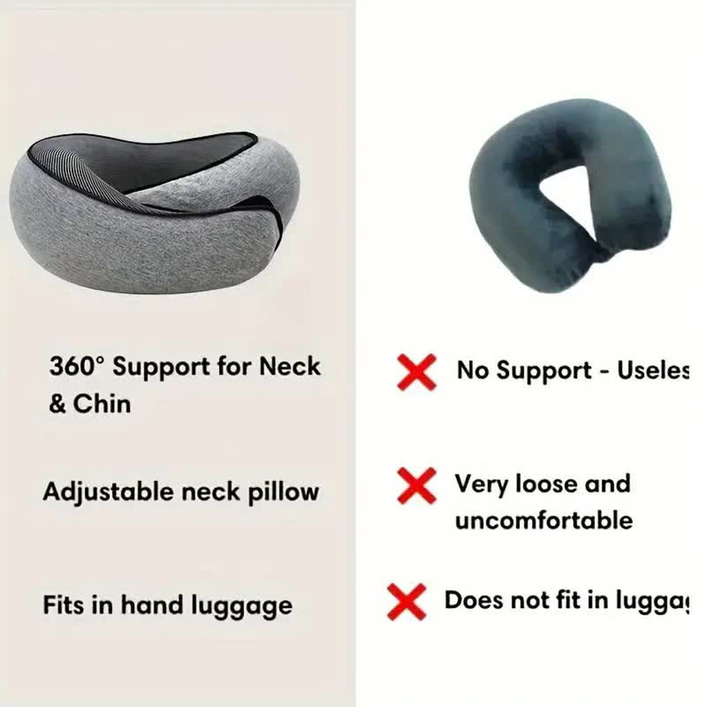 Portable Snail Style Travel Neck Pillow Adjustable Soft Ushaped Memory Foam Support 3