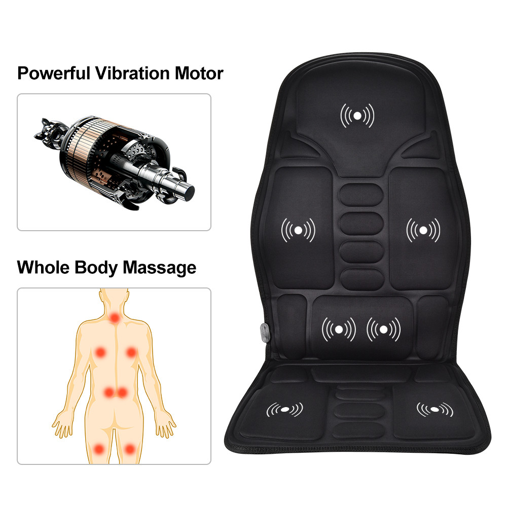 Infrared Therapy Heated Massage Chair Mat Pad Electric Vibrator FullBody Cushion For Neck Back Wais 2