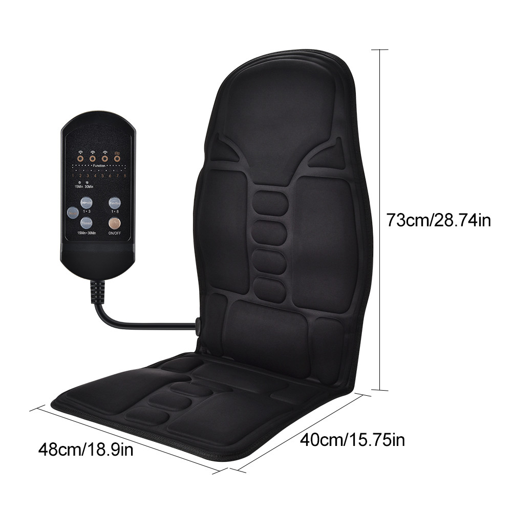Infrared Therapy Heated Massage Chair Mat Pad Electric Vibrator FullBody Cushion For Neck Back Wais 5
