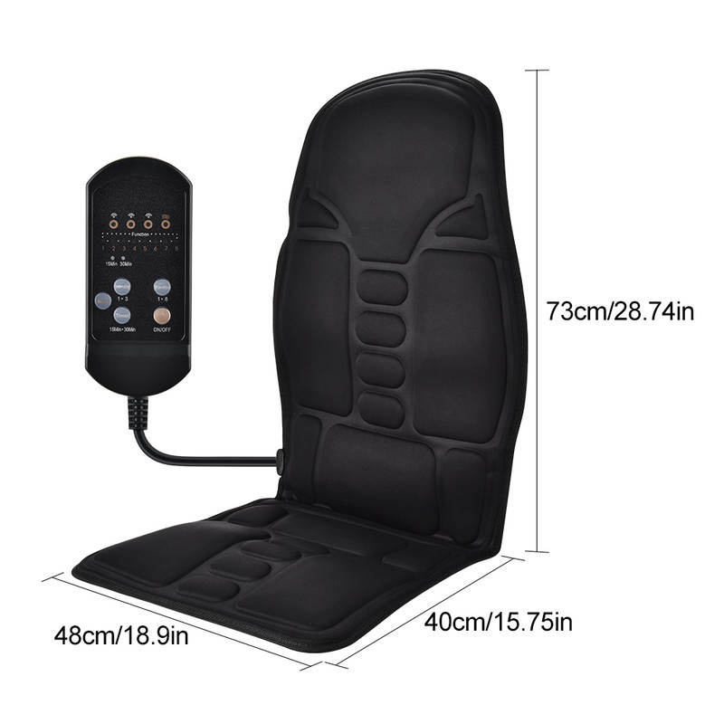 Infrared Therapy Heated Massage Chair Mat Pad Electric Vibrator FullBody Cushion For Neck Back Wais 5