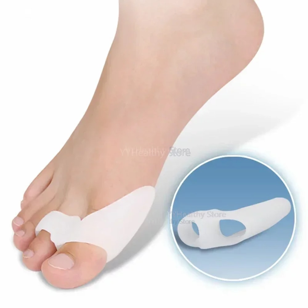 Silicone Gel Two Hole Toe Separator Thumb Valgus Protector Hallux Valgus Guard Bunion Adjuster For 0