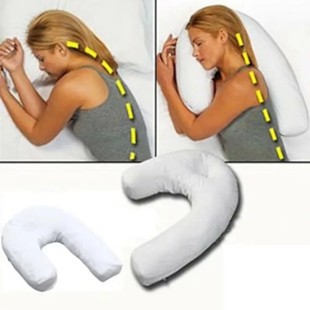 Contour Pillow For Side Sleepers U Shape Neck Back Pillow With Ear Hole For Comfort 1