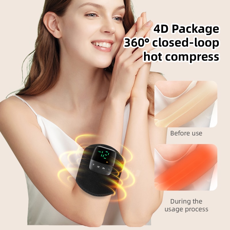 Portable Electric Massager, Pulse Hand Leg Heated Vibration Massage Belt for Calf Thigh Arm Wrist Trainer