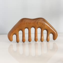 sandalwood acupuncture point massager, wooden handle meridian massager, eye nose facial massage comb