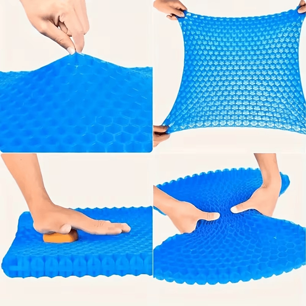 Double thick gel cushion for back pain relief