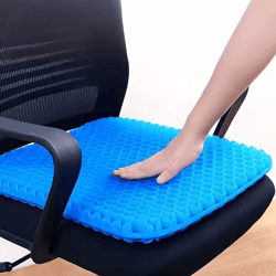 double thick gel seat cushion for long sitting, cooling comfort & back pain relief