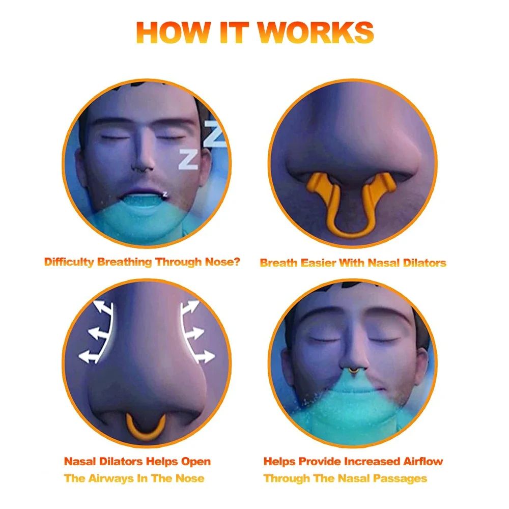 Nasal Dilator Silicone Nose Clip Stop Snore Aid Easy Breathe Sleep Support Improve Rhinitis Relief 4