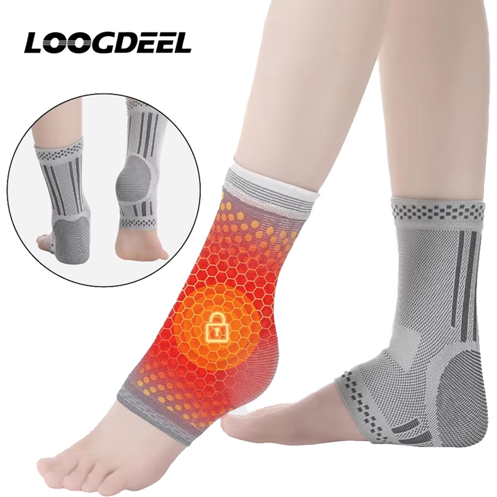 LOOGDEEL 1Pcs Graphene Ankle Brace Wormwood Heating Breathable Compression Foot Warmer Windproof An 0