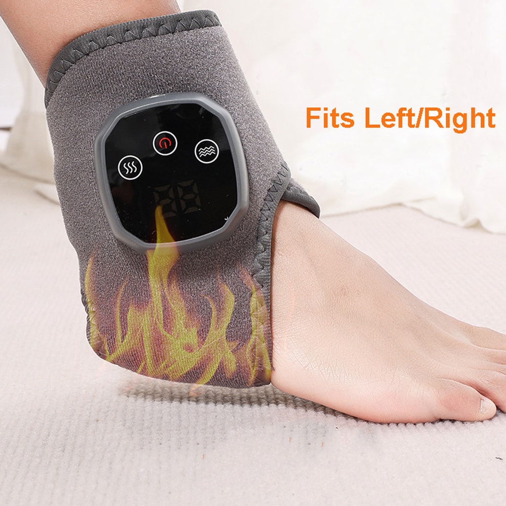 Hot Compress Therapy Ankle Massage, Electric Heat And Vibration Ankle Wrist Massager, heated wrap support brace