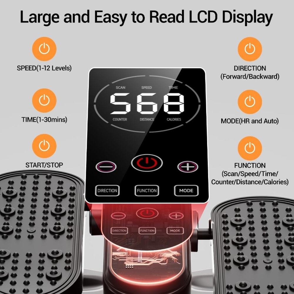 Electric Leg Exerciser Under Desk Elliptical Machine for Seniors, Portable Quiet Seated Pedal Exerciser with Remote