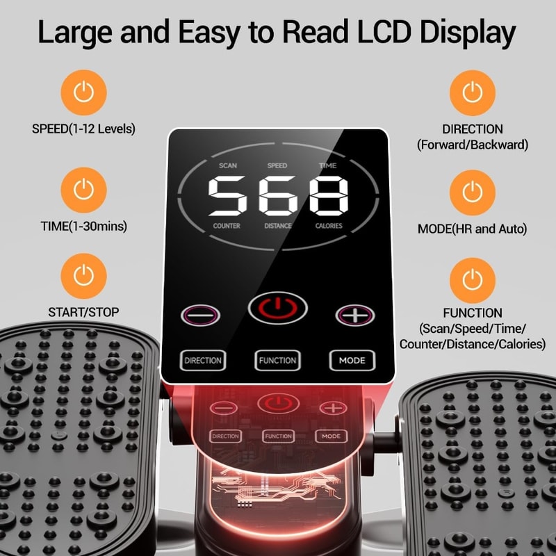 Electric Leg Exerciser Under Desk Elliptical Machine for Seniors, Portable Quiet Seated Pedal Exerciser with Remote