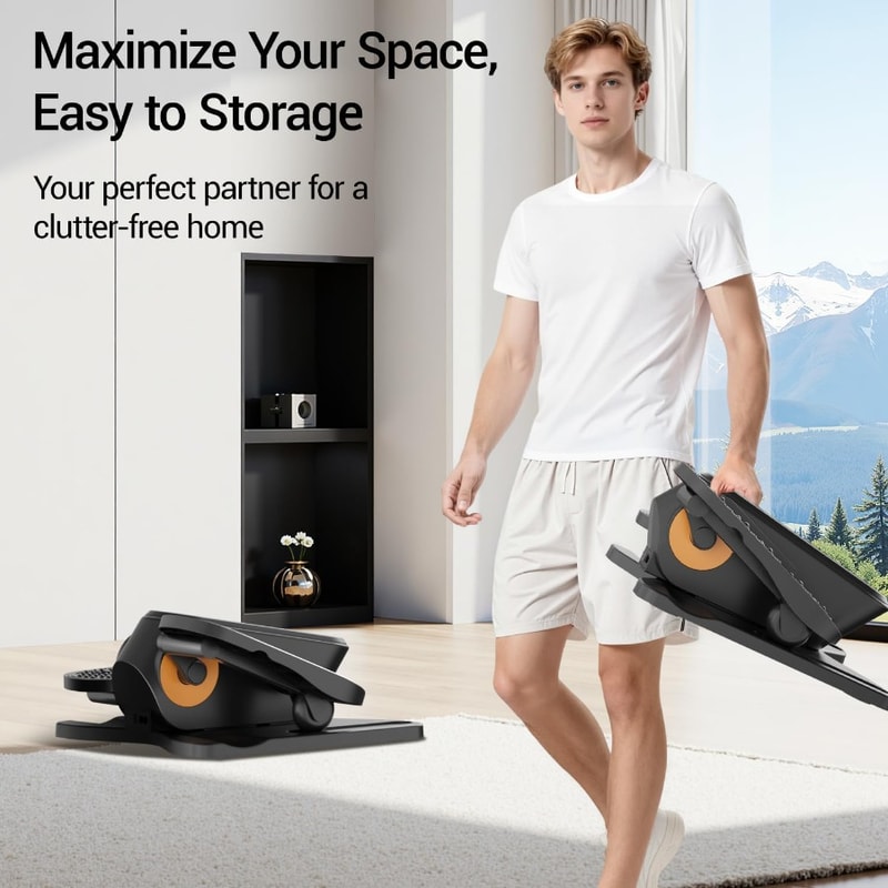 Electric Leg Exerciser Under Desk Elliptical Machine for Seniors, Portable Quiet Seated Pedal Exerciser with Remote