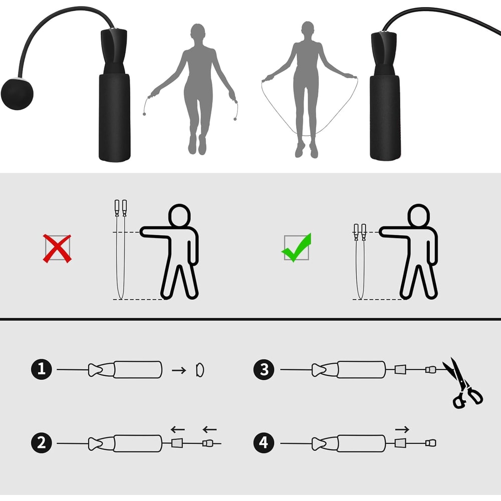 Fitness Jump Rope With Big Ball Heavy Cordless Skipping Rope For Fat Burning Perfect For Household 3