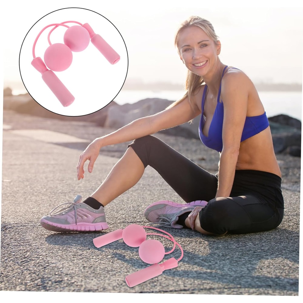 Fitness Jump Rope With Big Ball Heavy Cordless Skipping Rope For Fat Burning Perfect For Household 4