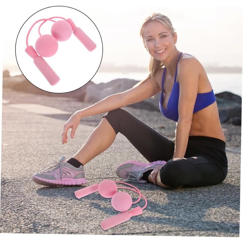 Fitness Jump Rope With Big Ball Heavy Cordless Skipping Rope For Fat Burning Perfect For Household 4