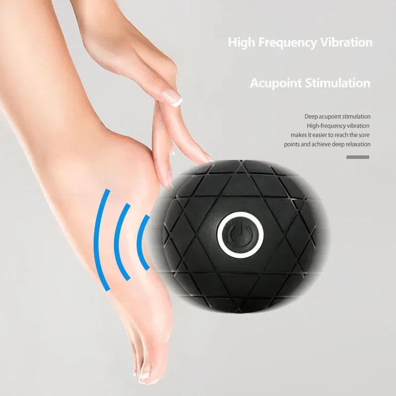 Yoga Pressure Roller Vibrating Foot Massage Ball High Intensity Rechargeable Electric For Muscle Re 2