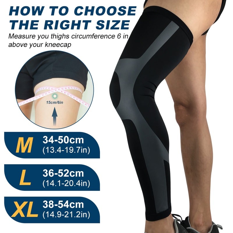 Full Leg Knee Brace For Men Women Outdoor Sport Whole Leg Compression Sleeve UV Leg Support Sleeves 1