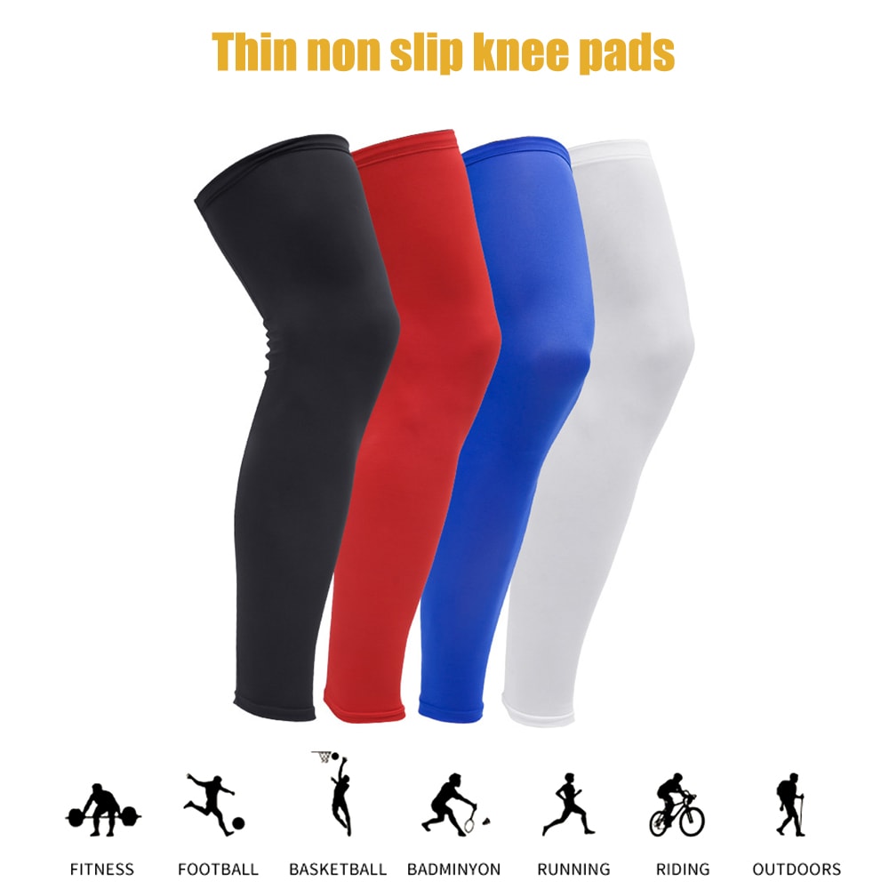 Sports Knee Sleeves UV Protection, Full Length Leg Compression Sleeves for Men and Women, Perfect for Running