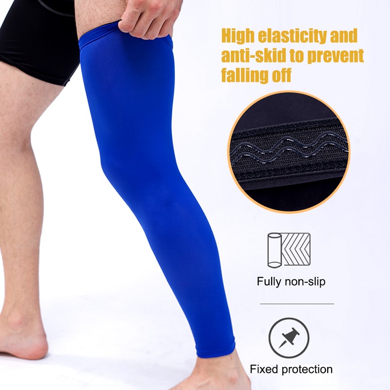 Sports Knee Sleeves UV Protection, Full Length Leg Compression Sleeves for Men and Women, Perfect for Running