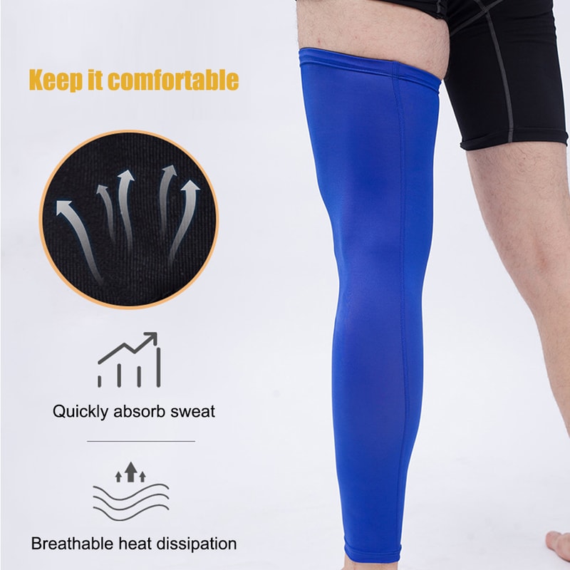 Sports Knee Sleeves UV Protection, Full Length Leg Compression Sleeves for Men and Women, Perfect for Running