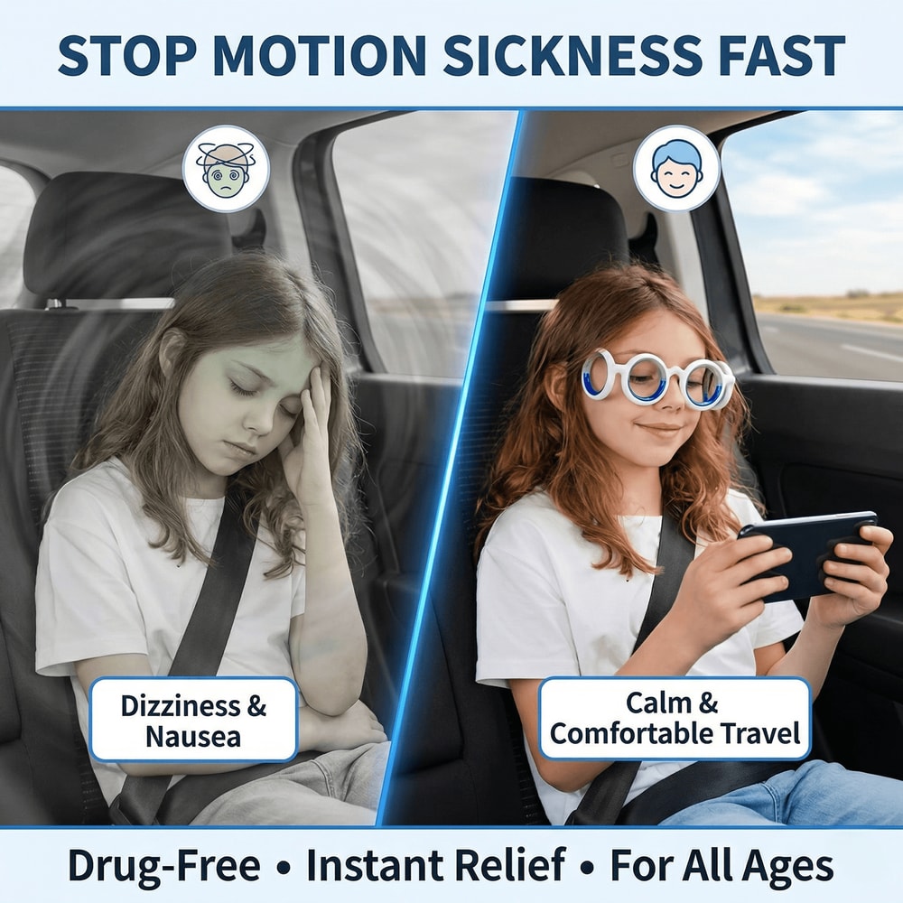 Portable AntiSickness Glasses For Children Adult AntiMotion Sickness Liquid Glasses Lensless Drivin 1