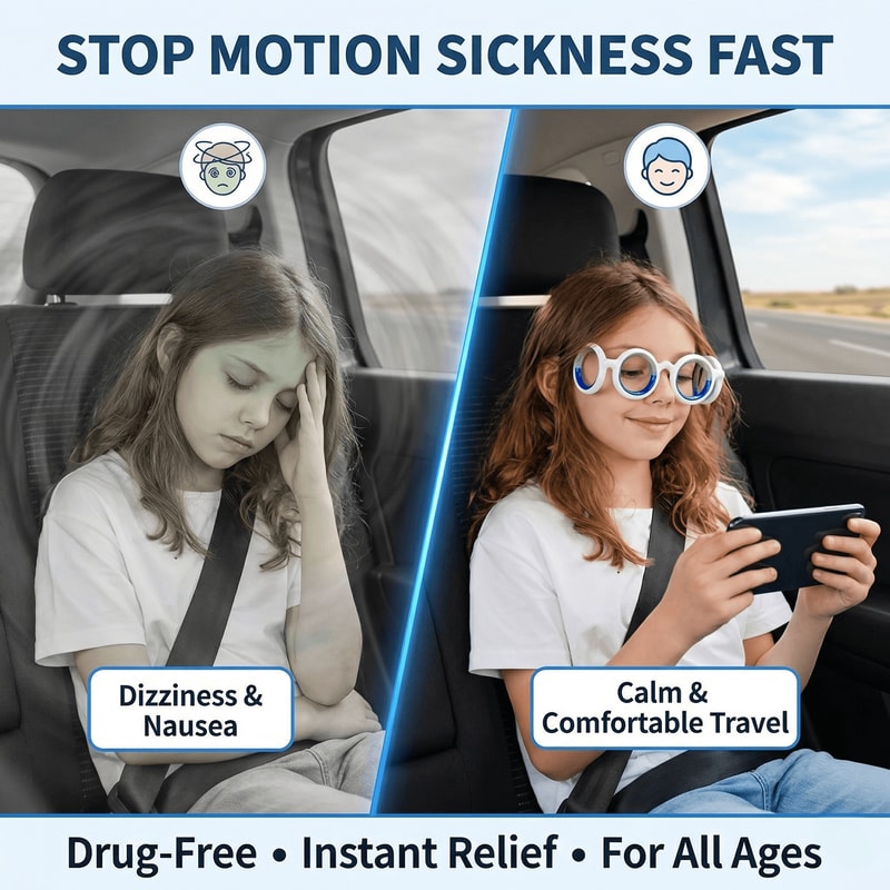 Portable AntiSickness Glasses For Children Adult AntiMotion Sickness Liquid Glasses Lensless Drivin 1