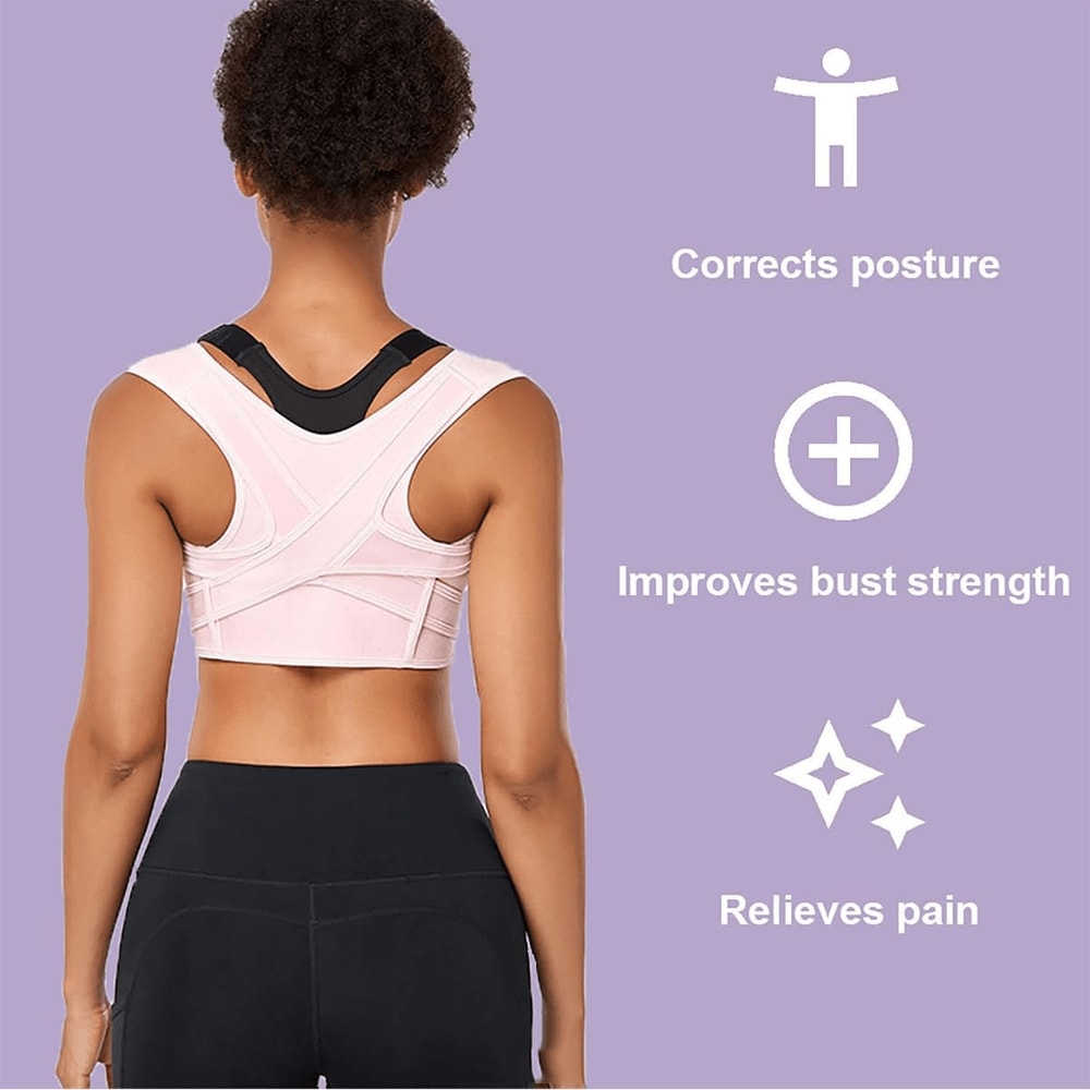 Breathable Posture Corrector Back Brace Adjustable Upper Back Support 4
