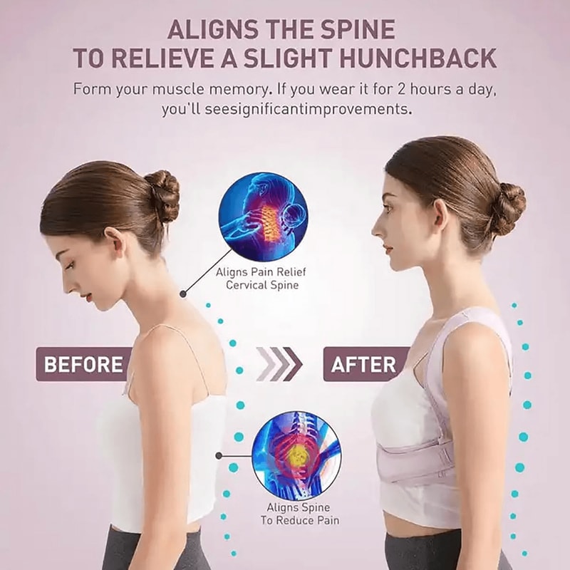 Breathable Posture Corrector Back Brace Adjustable Upper Back Support 2