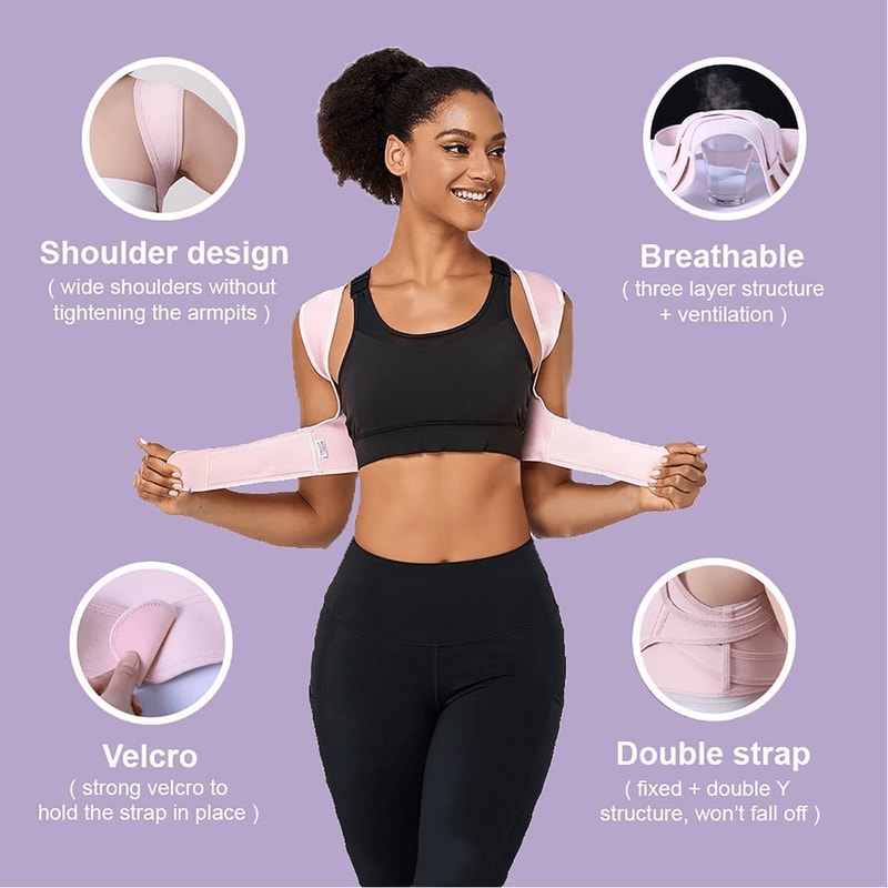 Breathable Posture Corrector Back Brace Adjustable Upper Back Support 3
