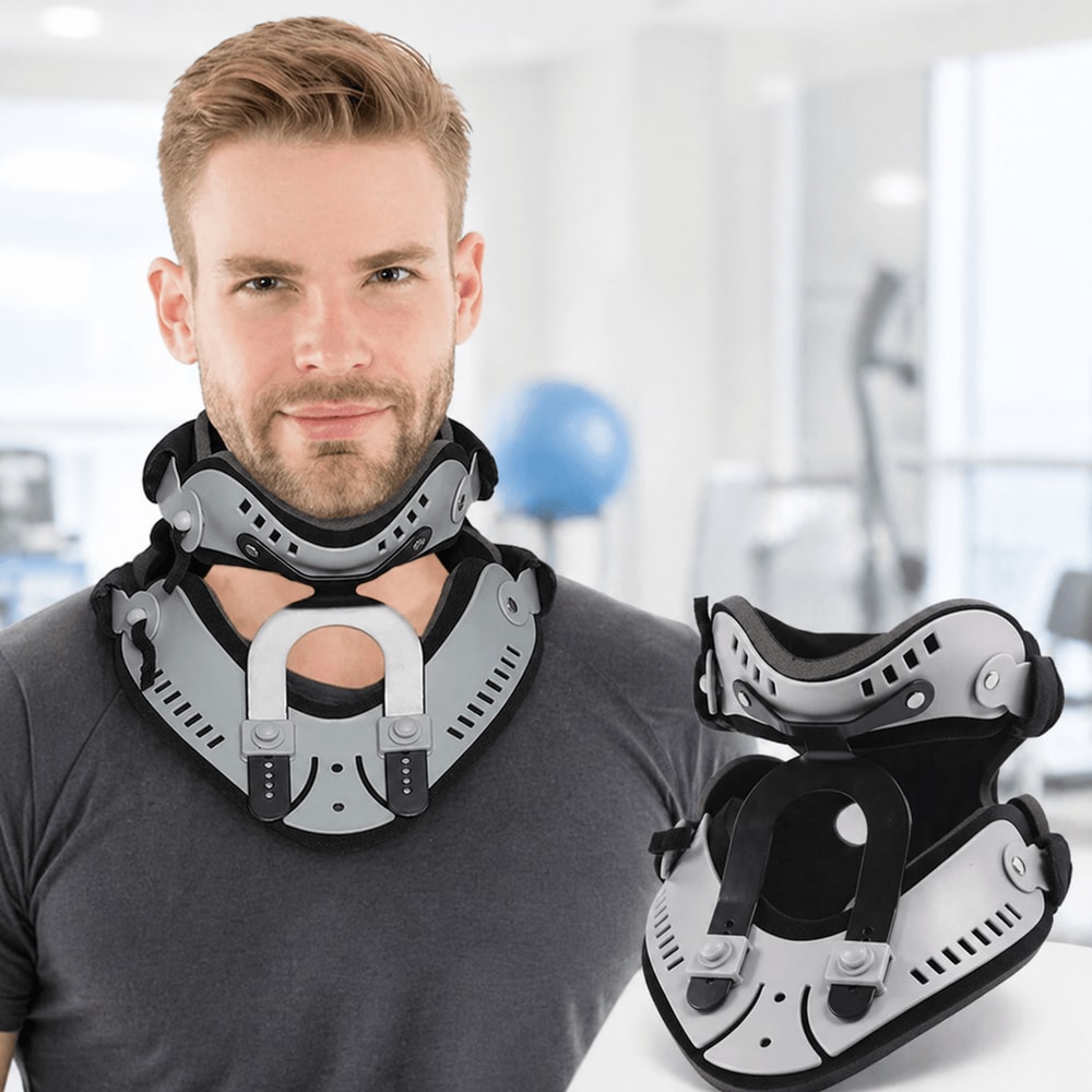 Adjustable Cervical Collar Neck Brace Support Orthosis Pain Relief Traction Spine Alignment Fixable 0
