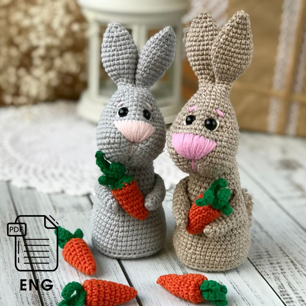 Crochet English Pattern PDF Bunny Amigurumi Bunny Crochet Easter Bunny Toy 0