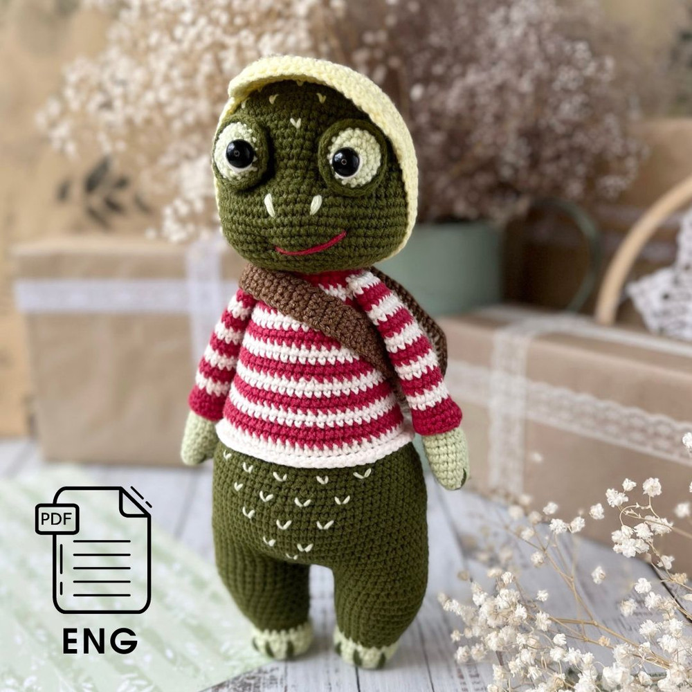 Crochet English Pattern PDF Turtle Amigurumi Turtle Crochet Turtle Toy 0