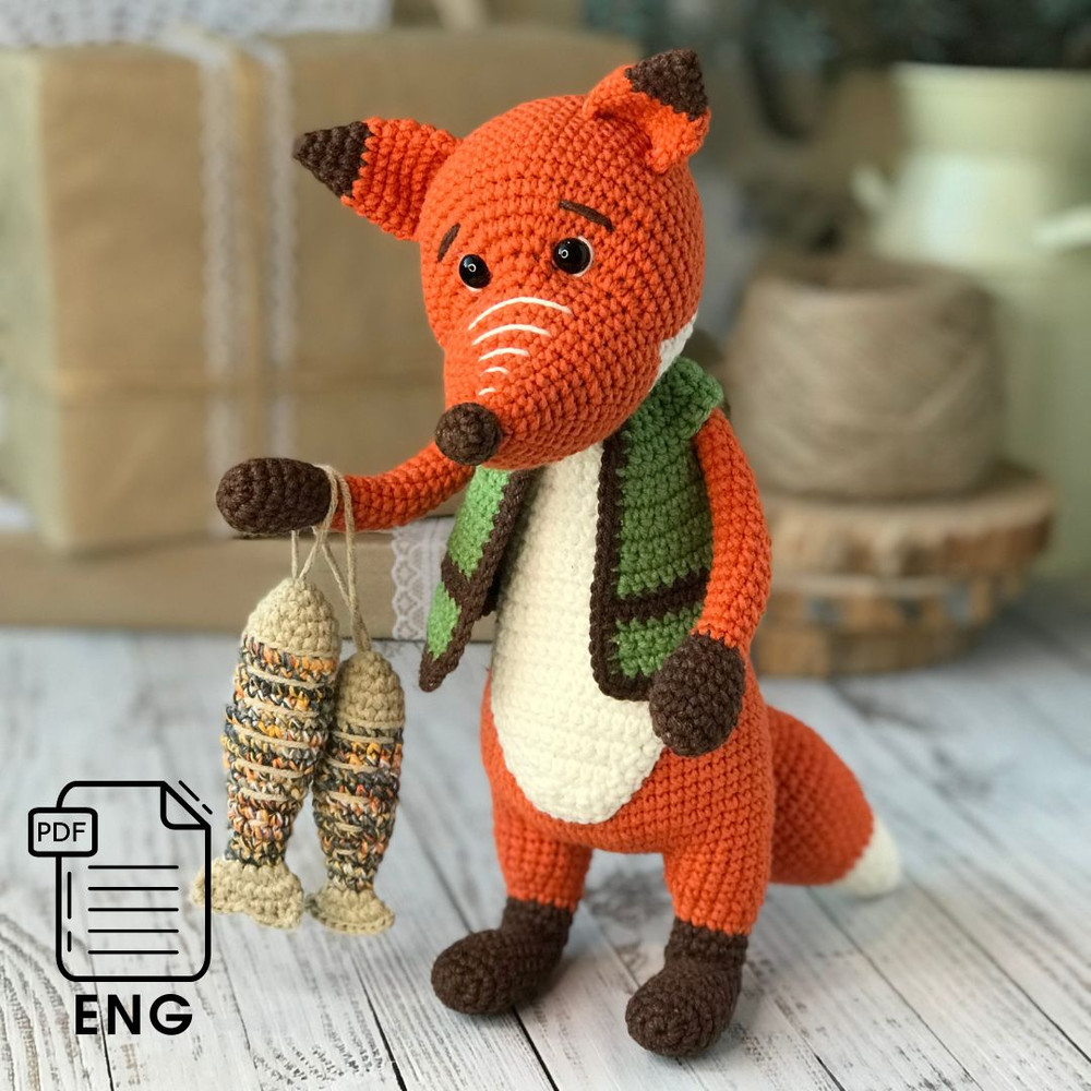 Crochet English Pattern PDF Fox Amigurumi Fox Crochet Fox Toy 0