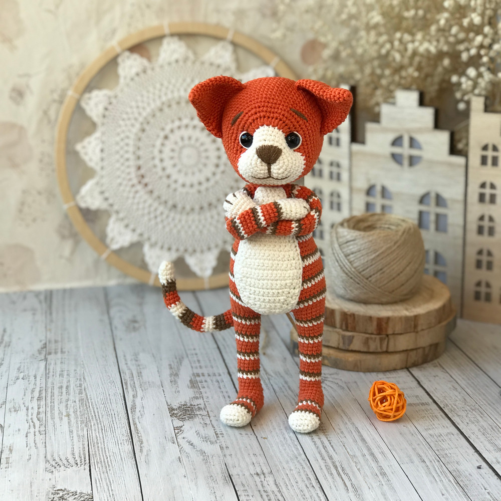 Crochet English Pattern PDF Cat Findus Amigurumi Cat Crochet Cat Crochet Cat Toy 1