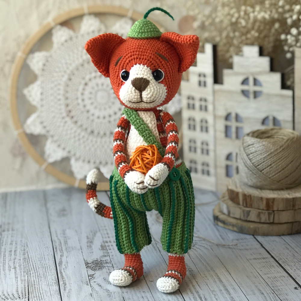 Crochet English Pattern PDF Cat Findus Amigurumi Cat Crochet Cat Crochet Cat Toy 5