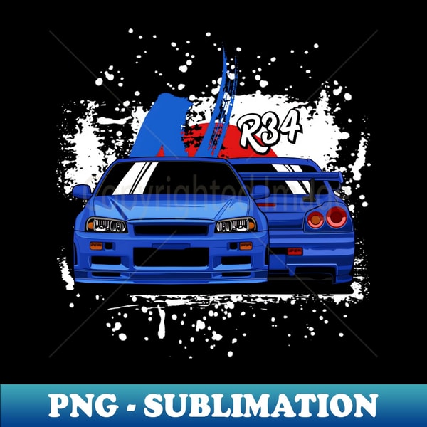 GTR R34 skyline JDM - PNG Transparent Sublimation Design | Inspire Uplift