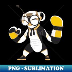 Cute Honeybee wearing boxing gloves with big glasses - Elegant Sublimation PNG Download - Defying the Norms