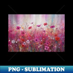 Pink Flower Art Landscape Design - Decorative Sublimation PNG File - Perfect for Sublimation Mastery