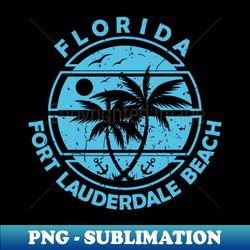 Fort Lauderdale Florida Tropical Palm Trees Ship Anchor - Summer - High-Quality PNG Sublimation Download - Add a Festive Touch to Every Day