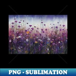 Purple Flower Art Landscape Design - High-Quality PNG Sublimation Download - Capture Imagination with Every Detail