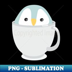 Kawaii Cute Baby Penguin in a Cup Kid Design - Trendy Sublimation Digital Download - Vibrant and Eye-Catching Typography