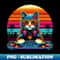 House DJ Cat 80s 90s Kitten Sunset Rainbow DJ Cat Kitty - High-Quality PNG Sublimation Download