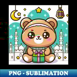 cute cartoon teddy bear in ramadhan - instant png sublimation download