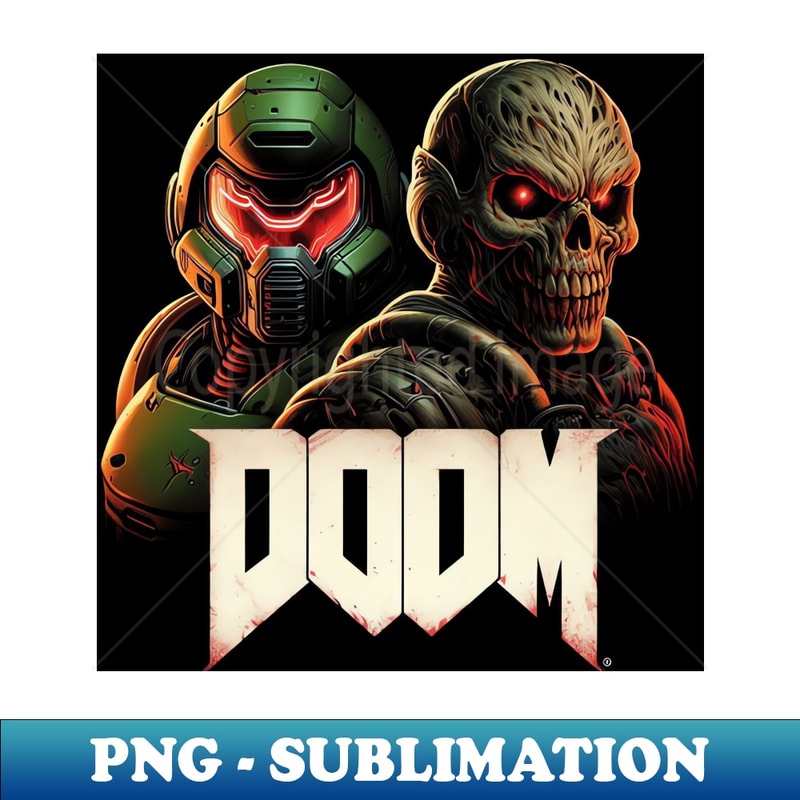 Doom Guy and Demon - Exclusive PNG Sublimation Download