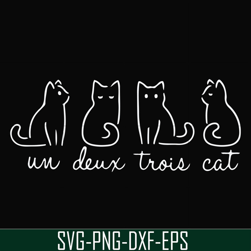 FN000961-Un deux trois cat svg, png, dxf, eps file FN000961.jpg