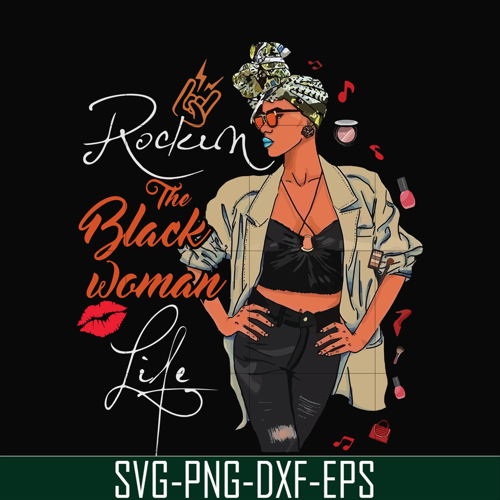OTH0004-Rockin’ The Pisces Woman Life Black Woman Version svg, png, dxf, eps digital file OTH0004.jpg