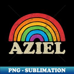 Aziel - Retro Rainbow Flag Vintage-Style - High-Resolution PNG Sublimation File